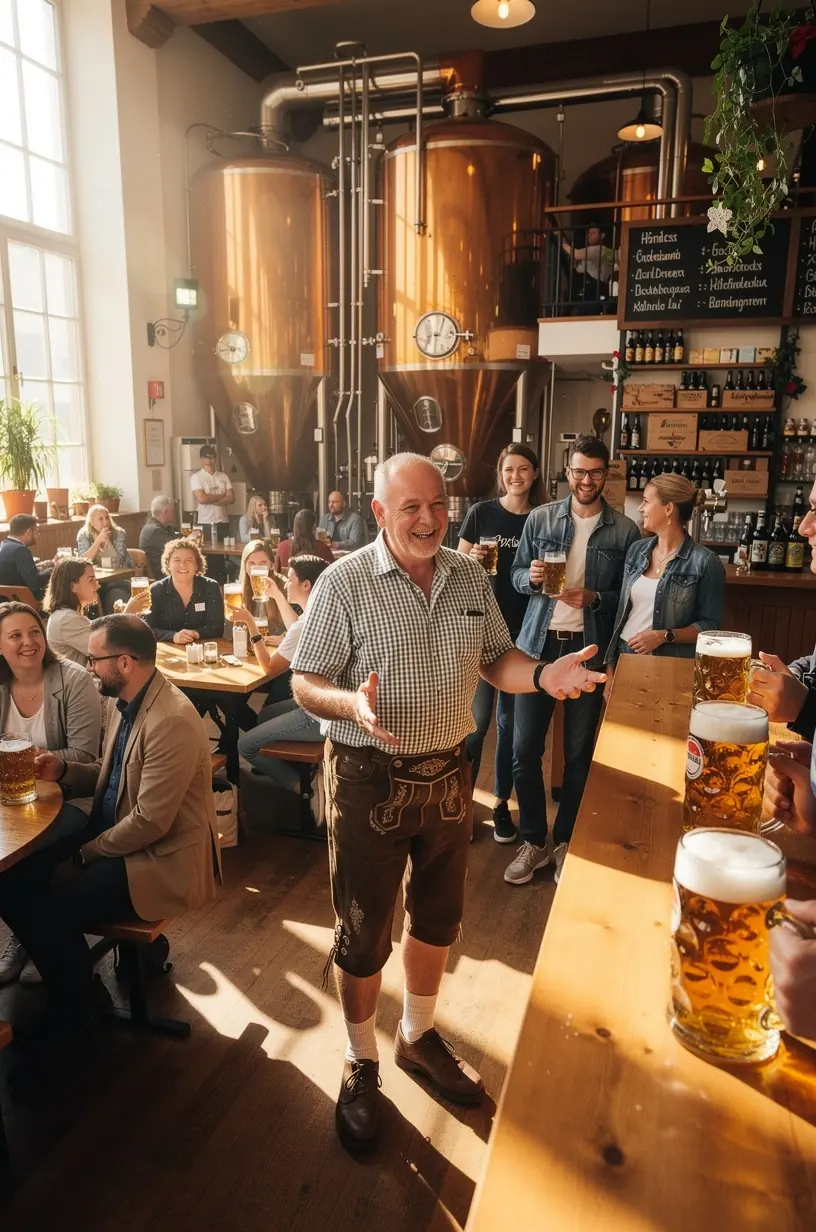 Gruppe von Reisenden folgt einer sorgfältig kuratierten Route durch malerische Landschaften Deutschlands.